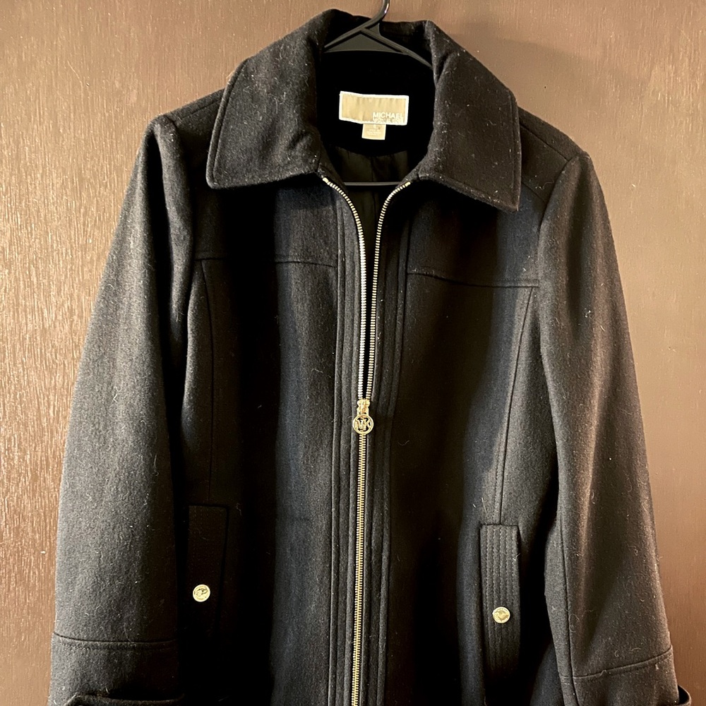 MK Black Wool Coat